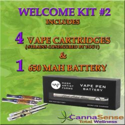 Welcome Kit 2 - Choose 4 - 1 gram vape cartridges CBD or THC choices + Vape Pen