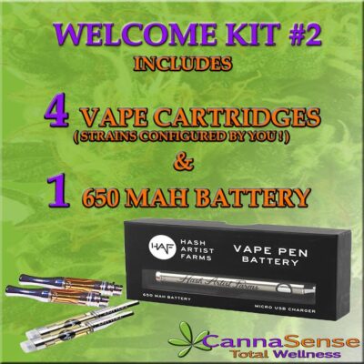 Welcome Kit 2 - Choose 4 - 1 gram vape cartridges CBD or THC choices + Vape Pen