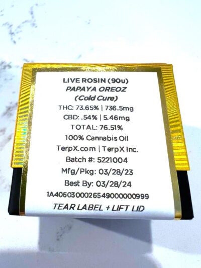 TerpX Gold 90u Live Rosin - 1 g - Image 2