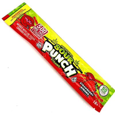 Sour Straws - Strawberry 500mg