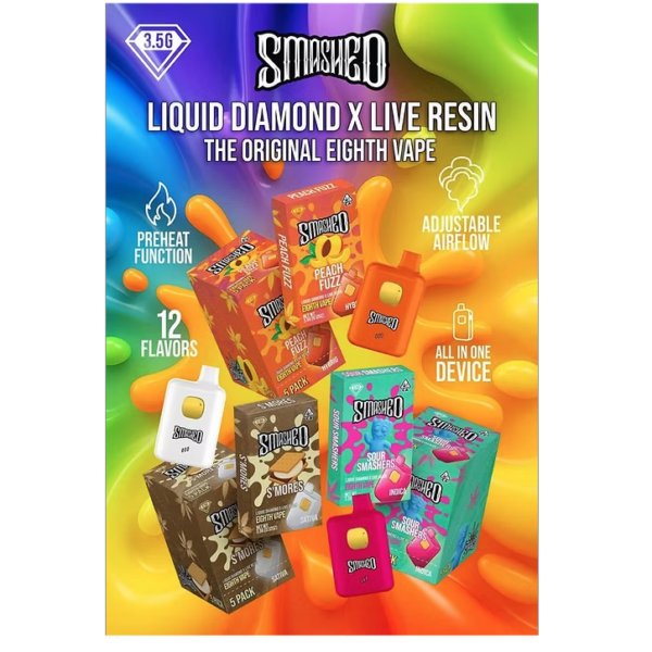 3.5g - Smashed Liquid Diamond X Live Resin Vape