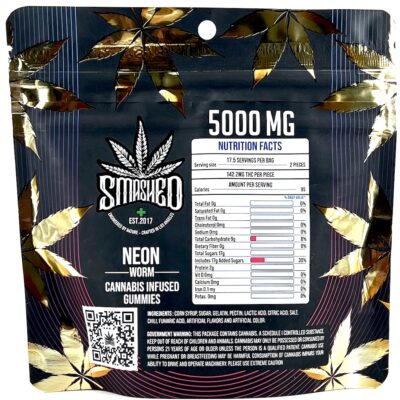 5000mg - Smashed Neon Worm Gummies - Image 2