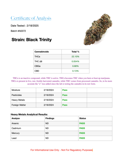 7g - Black Trinity - Hybrid Indica Dominant - Image 3