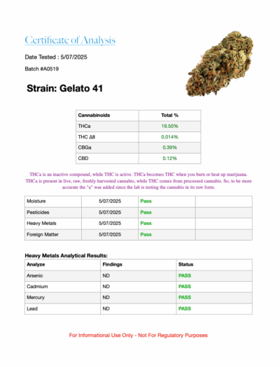 14g - Gelato 41 - Sativa Hybrid - Image 3