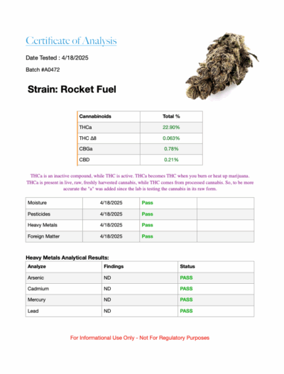7g - Rocket Fuel - Hybrid Indica Dominant - Image 3